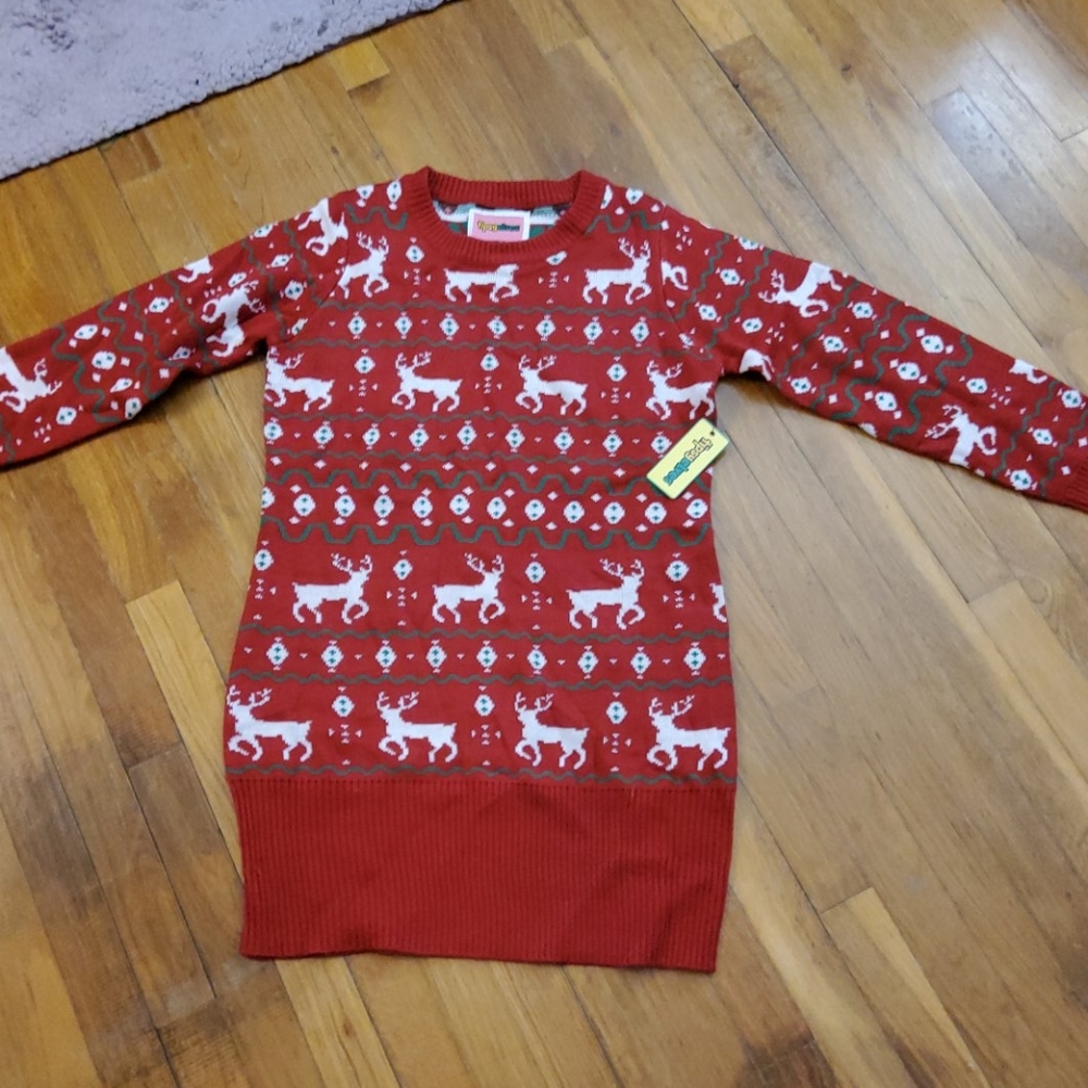 Red Christmas sweater dress NWT